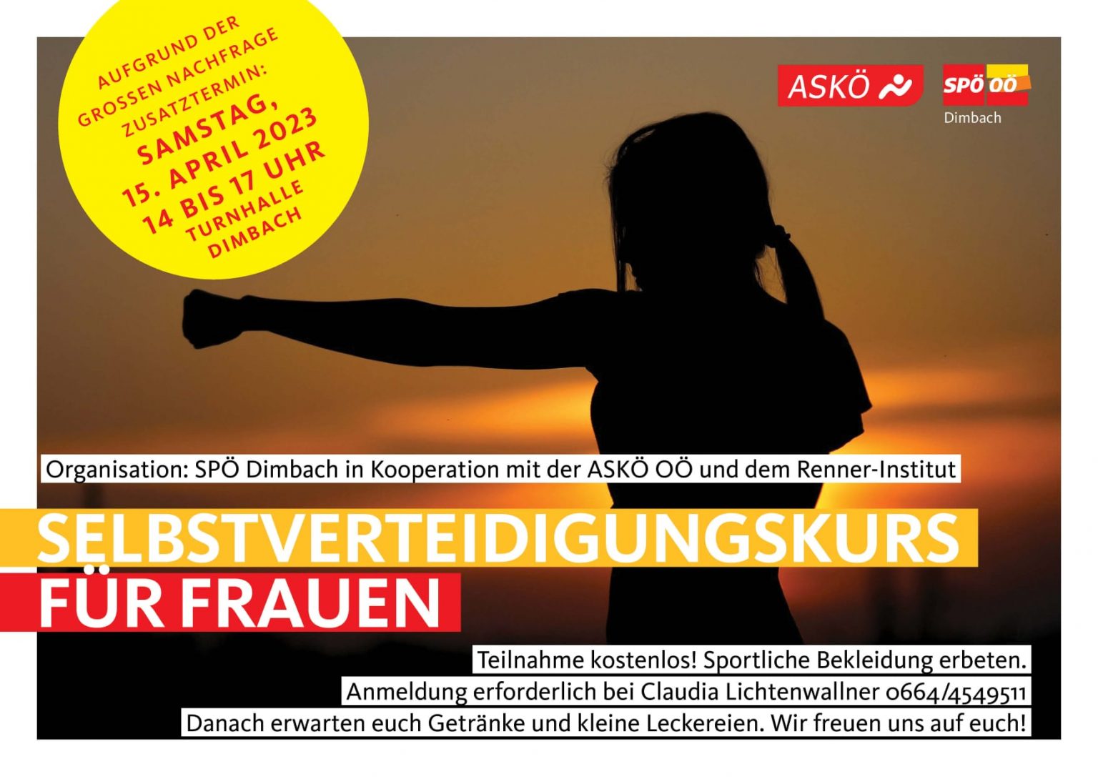 Zusatztermin: Selbstverteidigungskurs für Frauen | SPÖ Dimbach